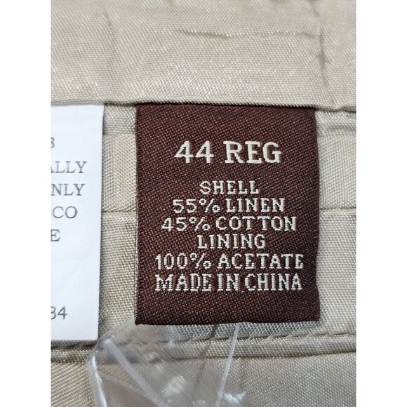 NWT Perry Ellis Men Ivory Herringbone Linen Blend Blazer Tailored Sz 44 Reg 2760 - Picture 6 of 15